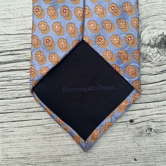 Ermenegildo Zegna Floral Print Silk Tie - Picture 4 of 8